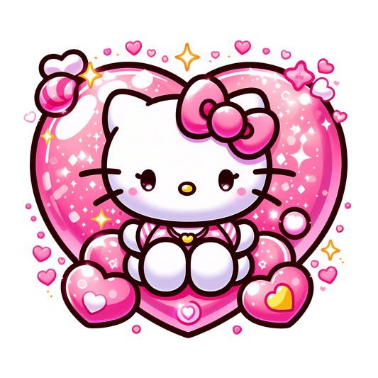 Princess Hello Kitty Valentine's Day Design - DTF Ready To Press