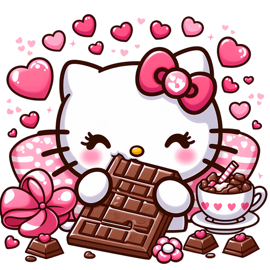 Hello Kitty Love Chocolate Valentine's Day Design - DTF Ready To Press