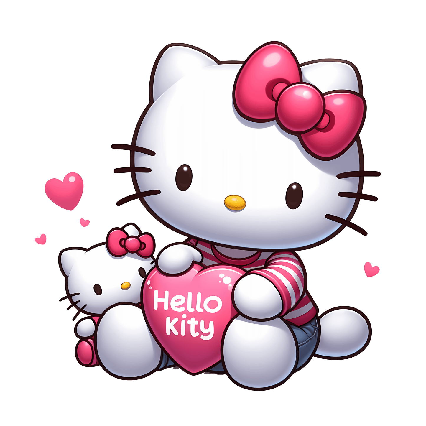 Hello Kitty Valentine's Day Heart Design - DTF Ready To Press