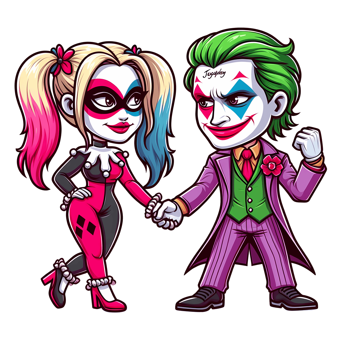 DC Joker And Harley Quinn Valentine's Day Design - DTF Ready To Press