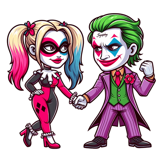 DC Joker And Harley Quinn Valentine's Day Design - DTF Ready To Press