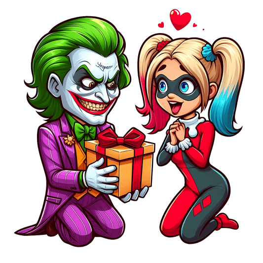 DC Joker And Harley Quinn Valentine Gift Design - DTF Ready To Press