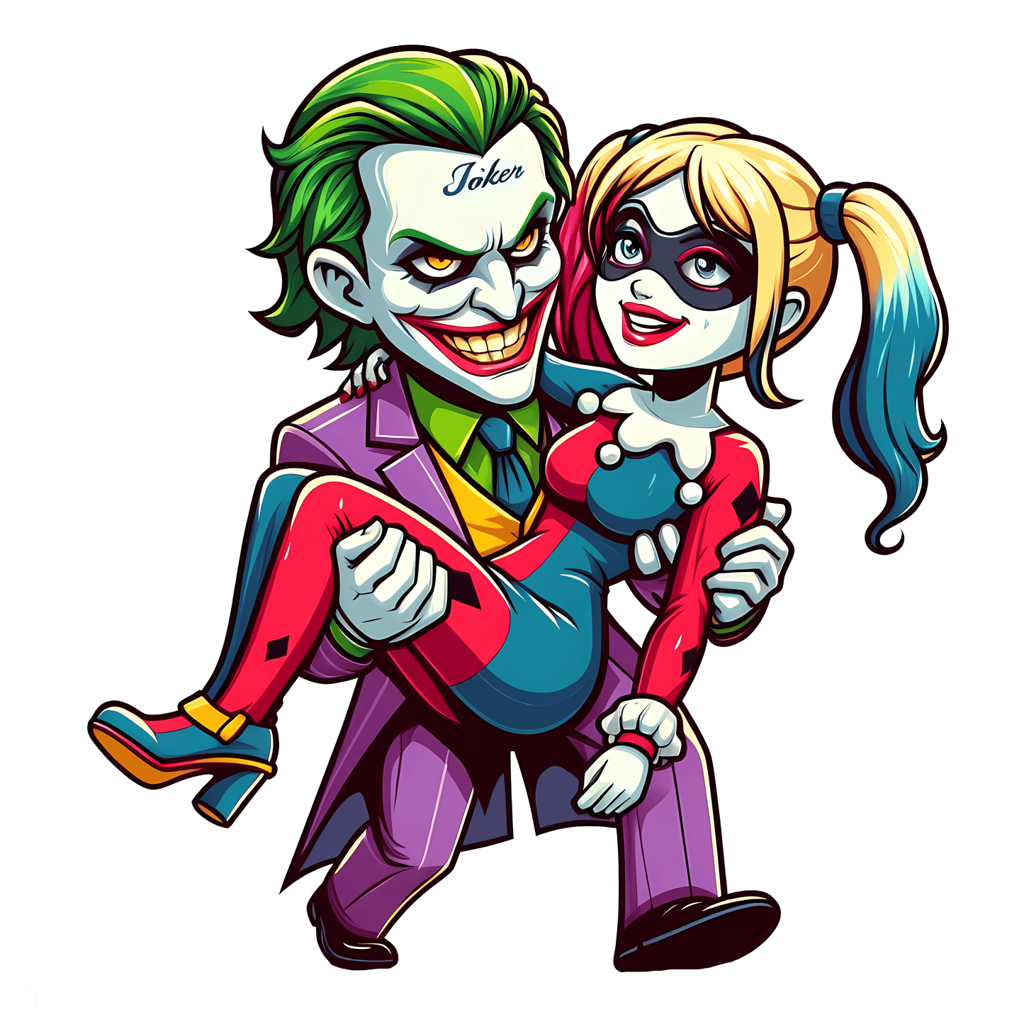 Joker And Harley Quinn Valentine's Day Couple Design - DTF Ready To Press