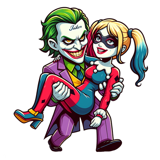 Joker And Harley Quinn Valentine's Day Couple Design - DTF Ready To Press