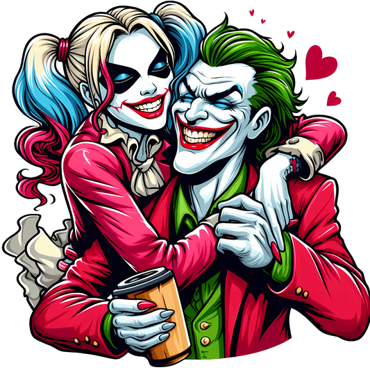 Joker And Harley Quinn Valentine's Day Design - DTF Ready To Press