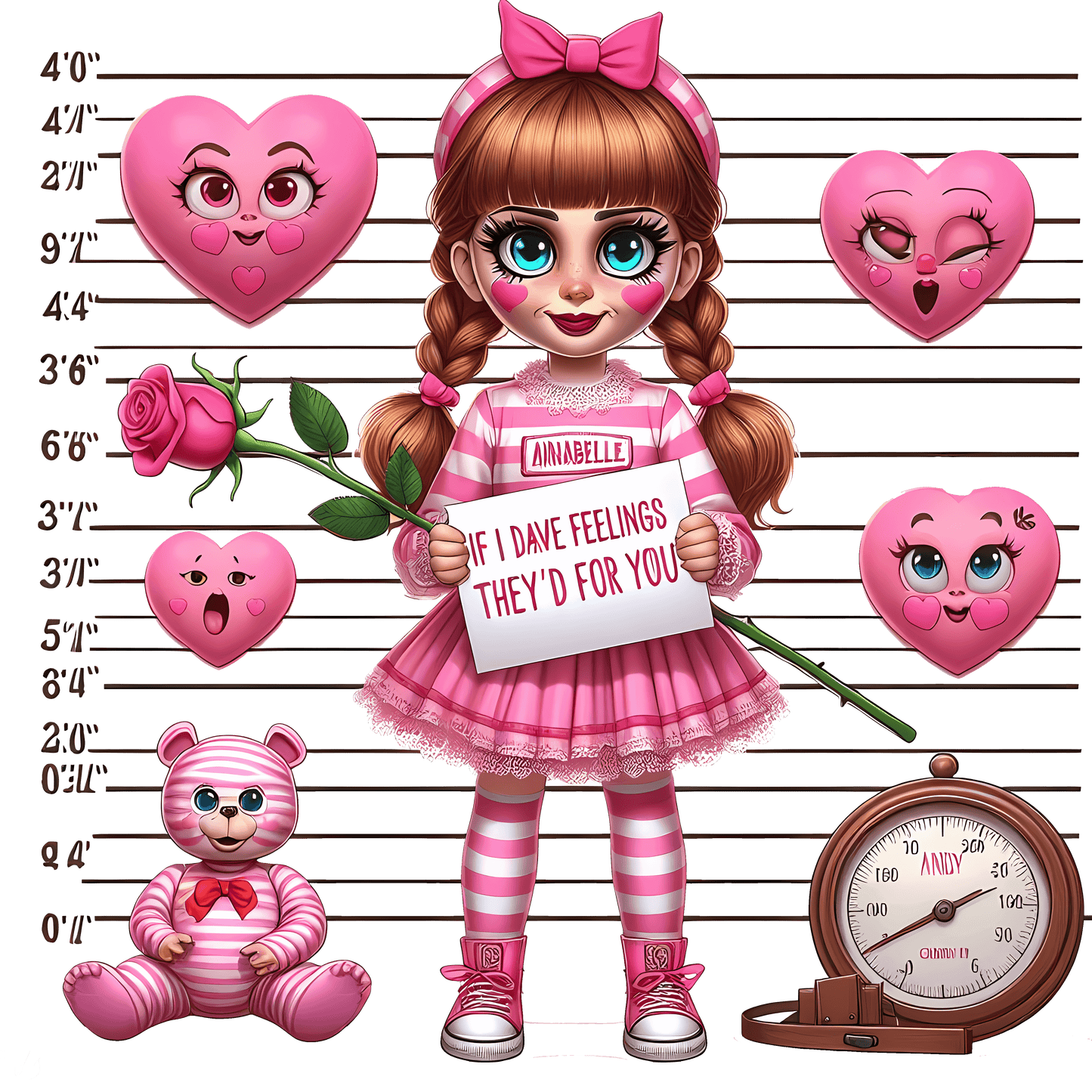 Annabelle If I Dave Feelings They'd For You Valentine's Day Design - DTF Ready To Press