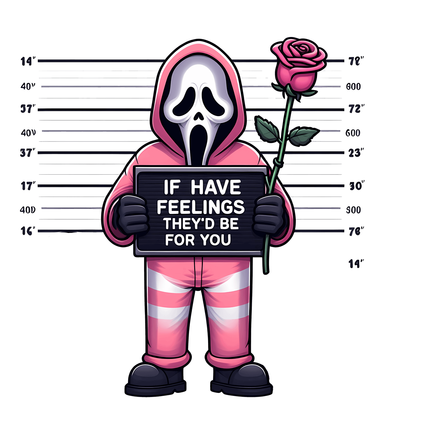 Scream Ghostface If I Feelings They'd Be For You Valentine's Day Design - DTF Ready To Press