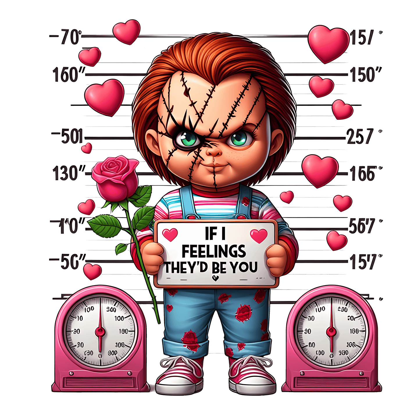 Chucky If I Feelings They'd Be You Valentine's Day Design - DTF Ready To Press