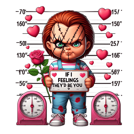 Chucky If I Feelings They'd Be You Valentine's Day Design - DTF Ready To Press