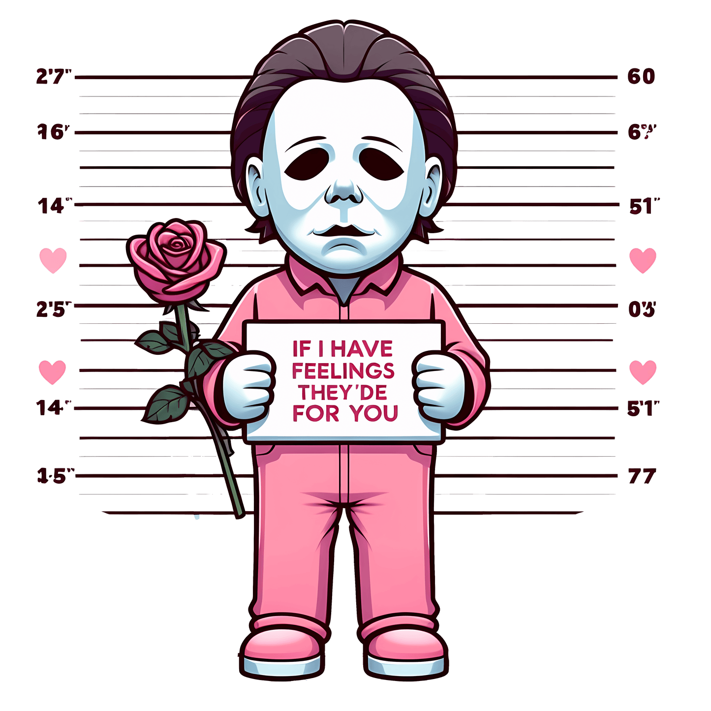 Halloween Michael Myers If I Feelings They'de For You Valentine's Day Design - DTF Ready To Press