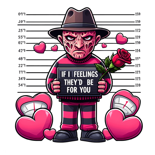 A Nightmare on Elm Street Freddy Krueger If I Feelings They'd Be For You Valentine's Day Design - DTF Ready To Press