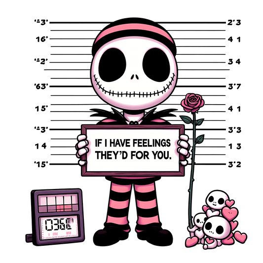 The Nightmare Before Christmas Jack Skellington If I Feelings They'd For You Valentine's Day Design - DTF Ready To Press