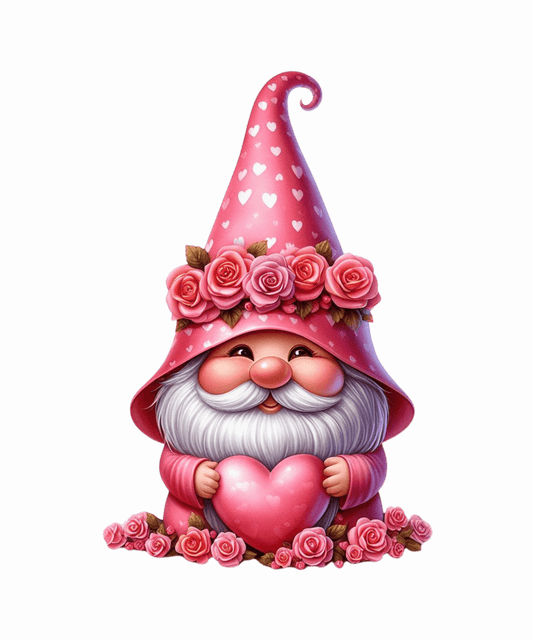 Gnome Heart Valentine's Day Design - DTF Ready To Press