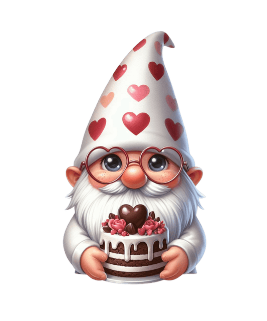 Gnome Cake For You Valentine's Day Design - DTF Ready To Press