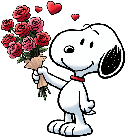 The Peanuts Snoopy Roses For You Valentine's Day Design - DTF Ready To Press