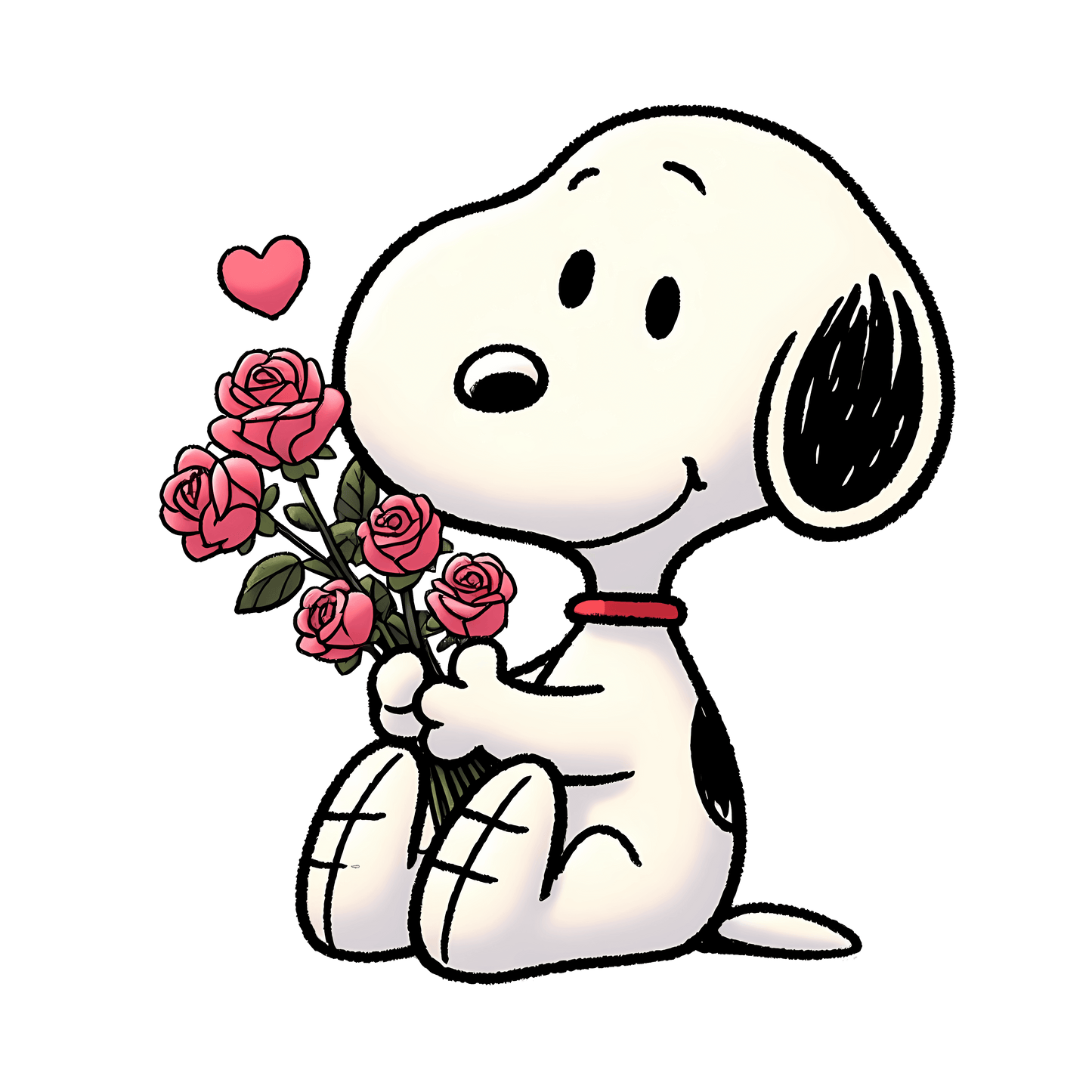 The Peanuts Snoopy And Rose Valentine's Day Design - DTF Ready To Press