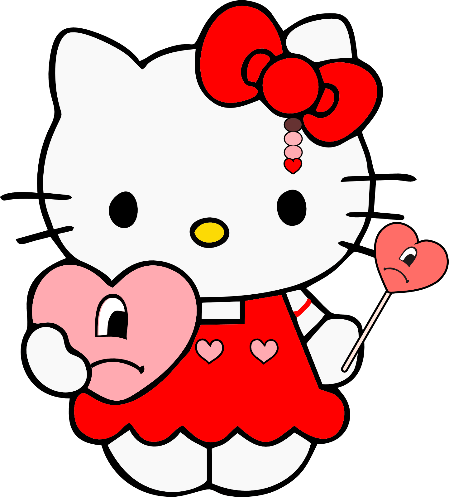 Hello Kitty And Bad Bunny Love More Valentine's Day Design - DTF Ready To Press