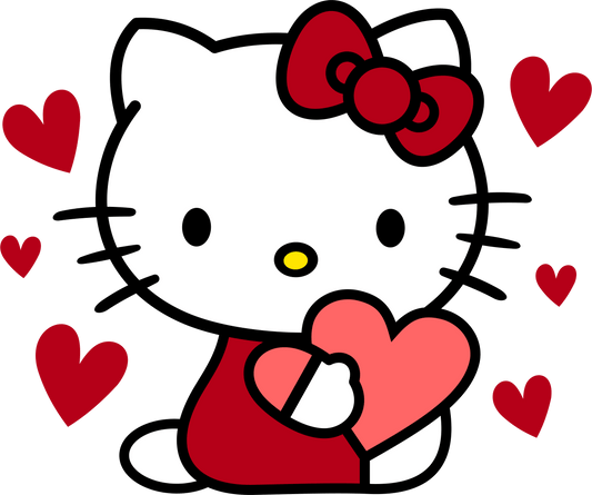 Hello Kitty Love Me Valentine's Day Design - DTF Ready To Press