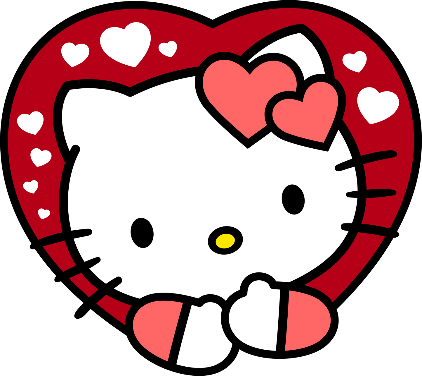 Hello Kitty Valentine's Day Heart Design - DTF Ready To Press