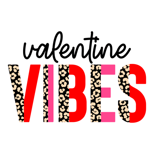 Valentine Vibes Leopard Design - DTF Ready To Press