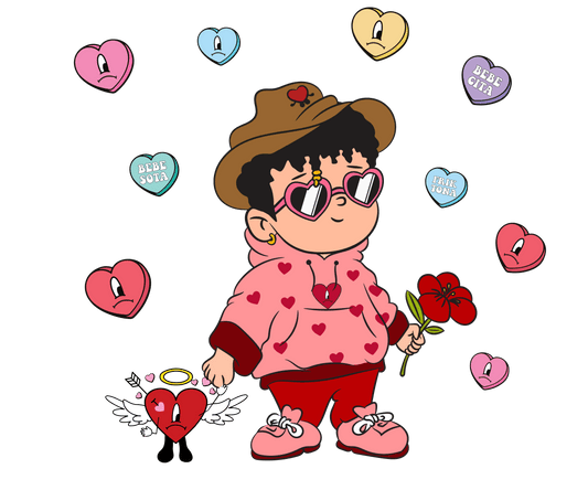 Bad Bunny Bebesota Bebecita Friktona Valentine's Day Design - DTF Ready To Press