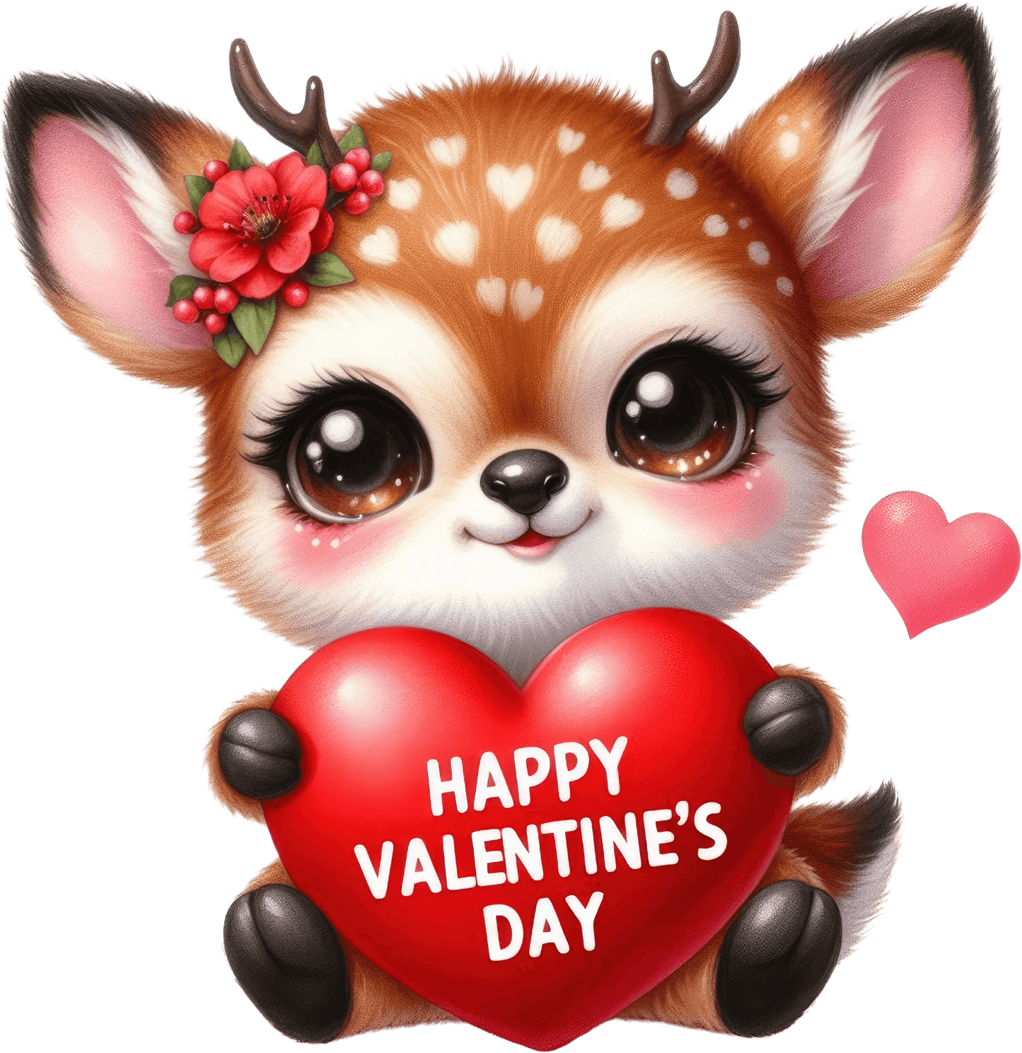 Happy Valentine's Day Deer Design - DTF Ready To Press