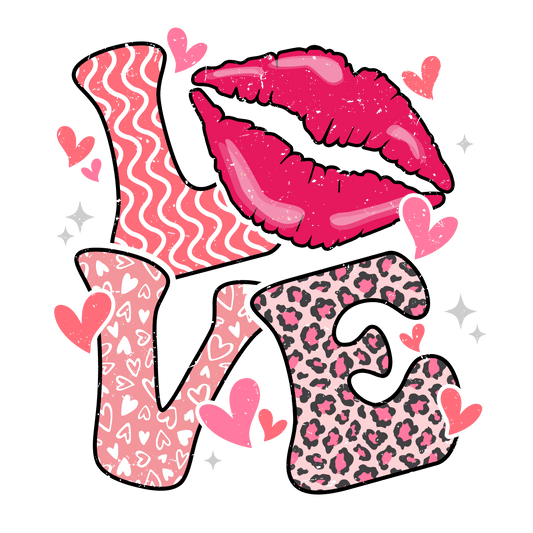 Love Valentine's Day Leopard Design - DTF Ready To Press