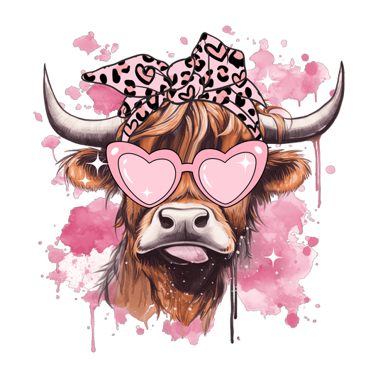 Farm Life Valentine's Day Cow Design - DTF Ready To Press