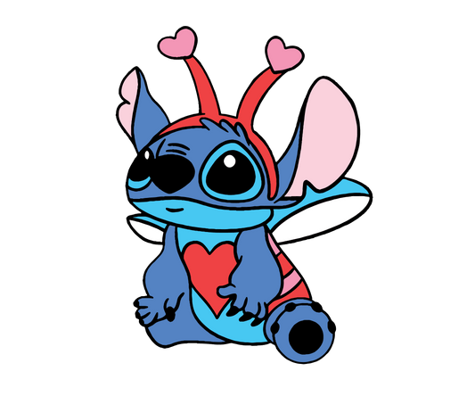 Disney Lilo And Stitch Valentine's Day Design - DTF Ready To Press