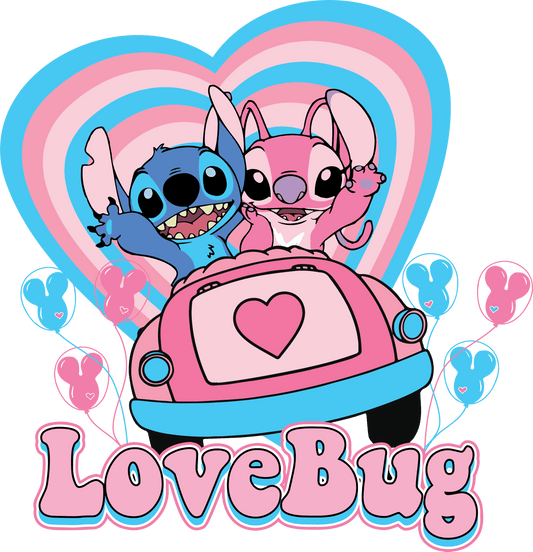 Disney Stitch Love Bug Valentine's Day Design - DTF Ready To Press