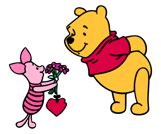 Disney Winnie The Pooh And Piglet Valentine's Day Be Mine Design - DTF Ready To Press