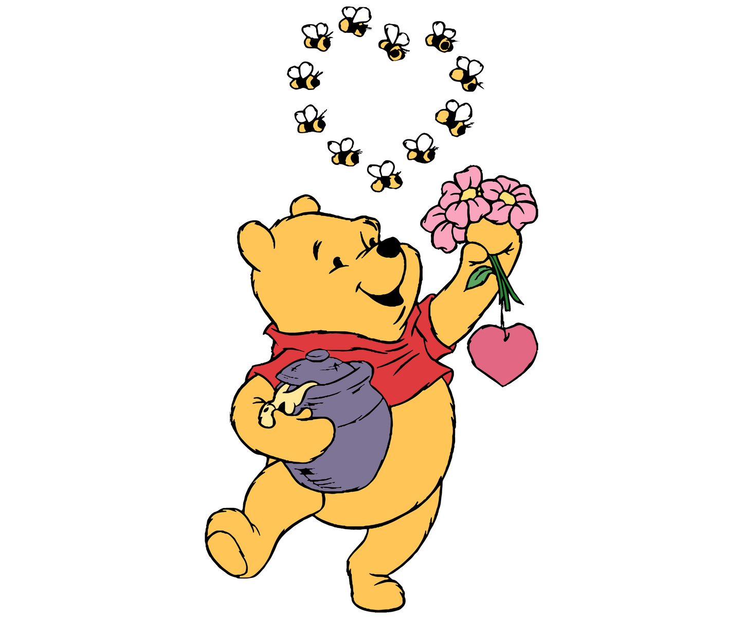 Winnie The Pooh Valentine Design - DTF Ready To Press