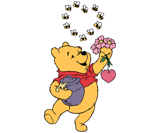 Winnie The Pooh Valentine Design - DTF Ready To Press