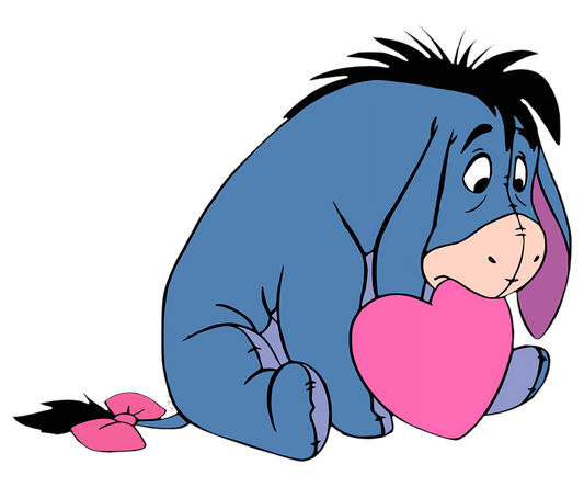 Winnie The Pooh Eeyore Valentine's Day Heart Design - DTF Ready To Press