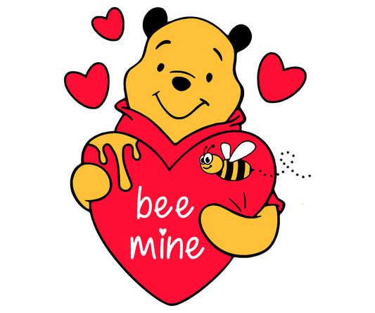 Winnie The Pooh Be Mine Valentine's Day Design - DTF Ready To Press