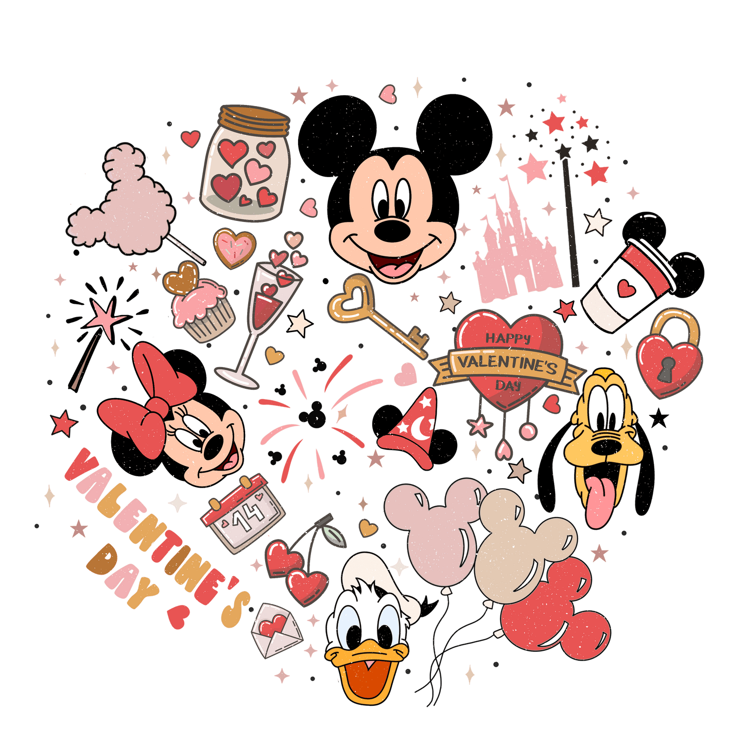 Disneyland Valentine Design - DTF Ready To Press