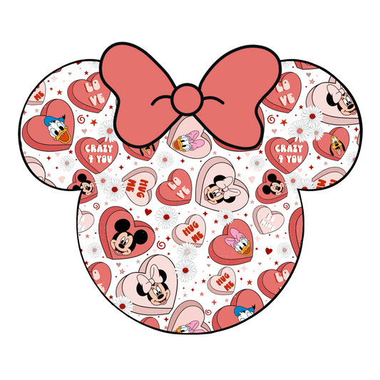 Disney Minnie Mouse Hug Me Valentine Design - DTF Ready To Press