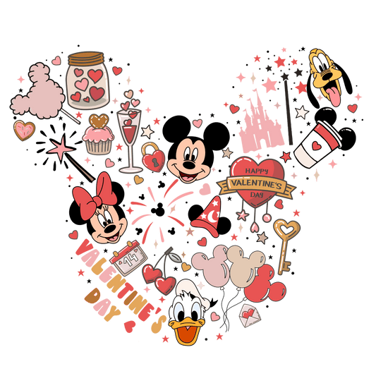 Disneyland Happy Valentine's Day Design - DTF Ready To Press