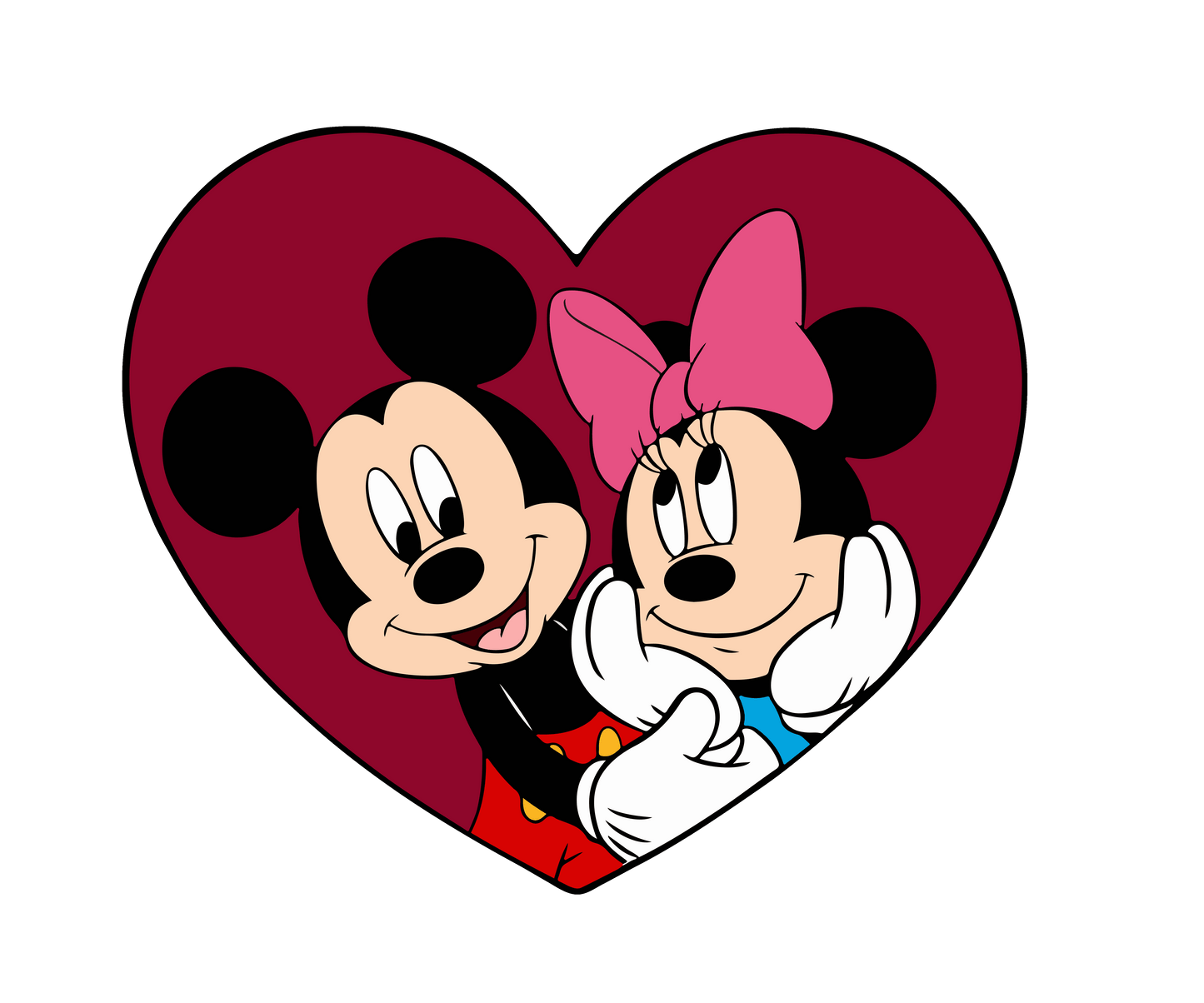 Minnie And Mickey Valentine Design - DTF Ready To Press