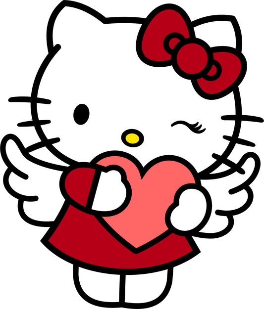 Hello Kitty Valentine's Day Heart Design - DTF Ready To Press