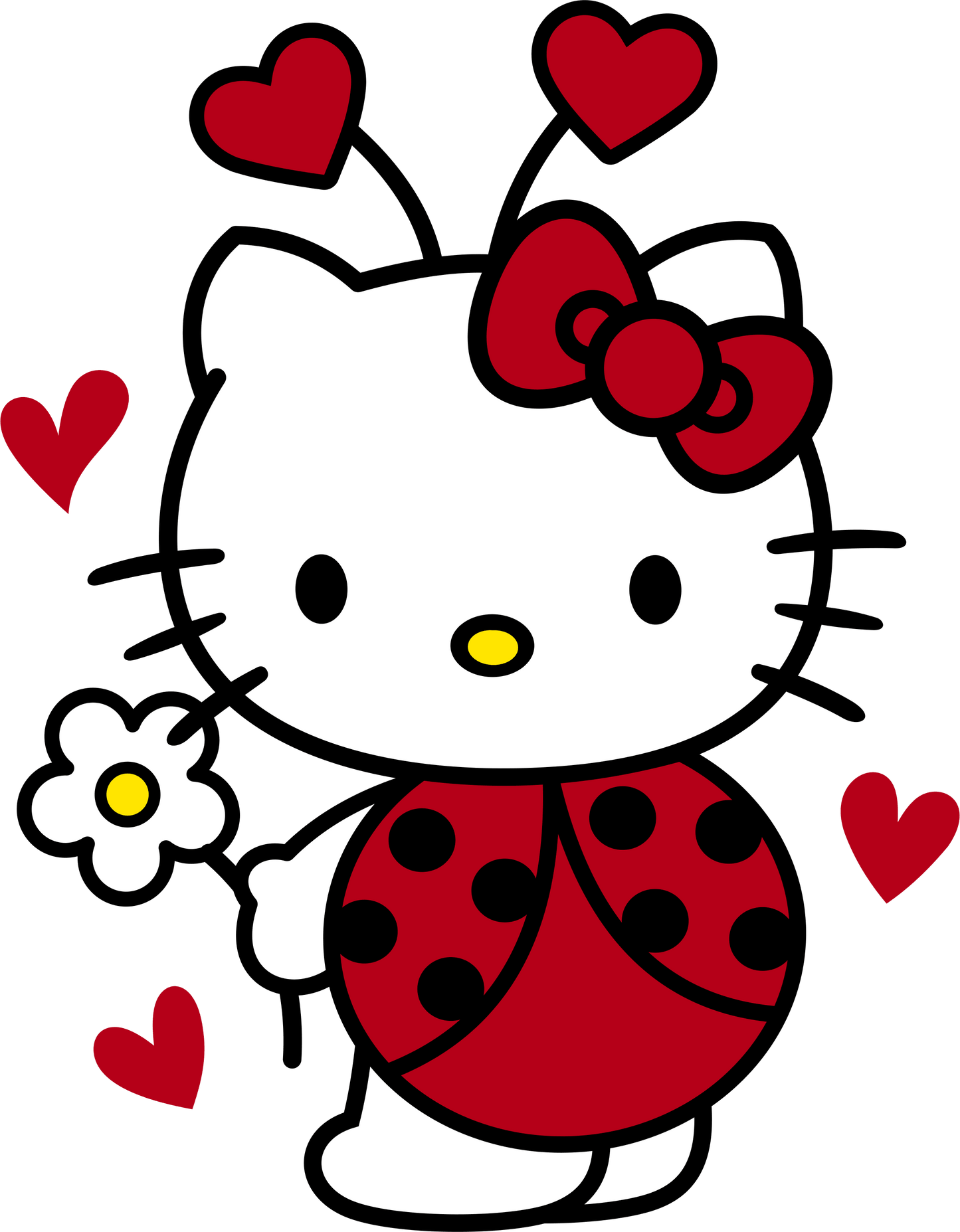 Hello Kitty Ladybird Valentine's Day Design - DTF Ready To Press