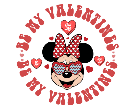 Be My Valentine Minnie Mouse Valentine's Day Design - DTF Ready To Press