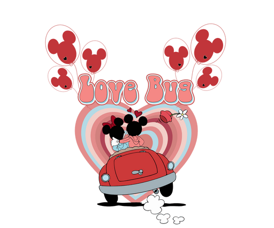 Love Bug Mickey Mouse Valentine's Day Design - DTF Ready To Press