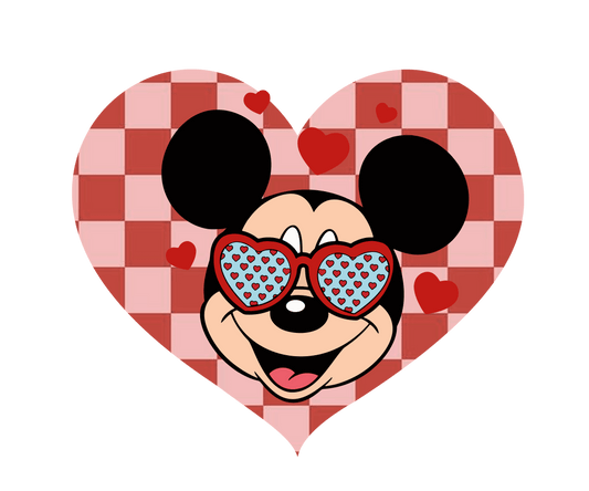 Mickey Mouse Valentine's Day Heart Design - DTF Ready To Press