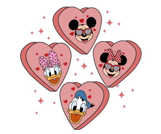 Disney Mickey Mouse Valentine's Day Heart Design - DTF Ready To Press