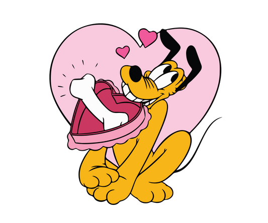 Disney Pluto Valentine's Day Design - DTF Ready To Press