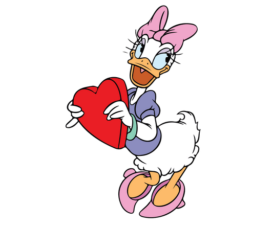 Disney Daisy Duck Valentine's Day Design - DTF Ready To Press