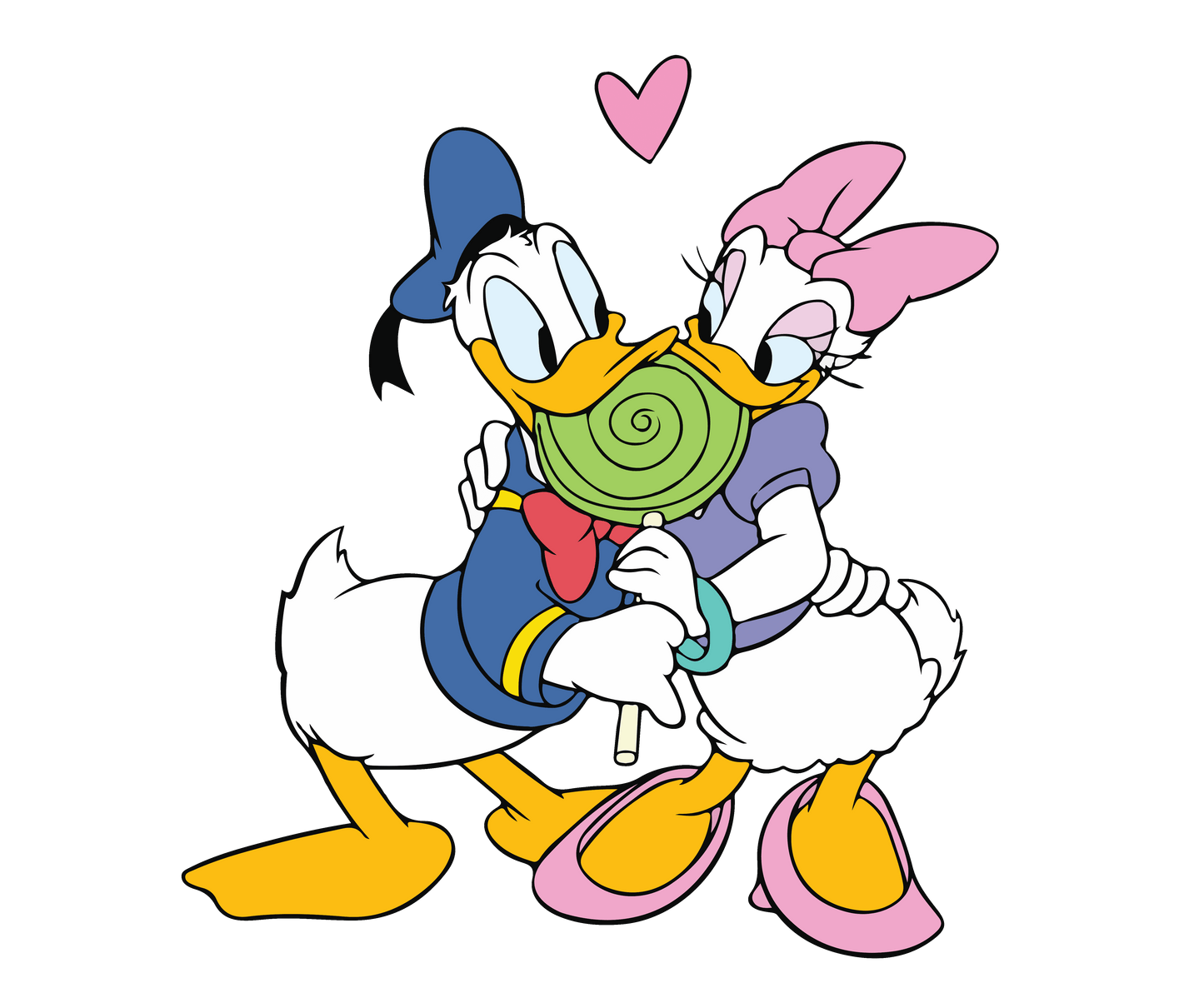 Donald And Daisy Duck Valentine's Day Design - DTF Ready To Press