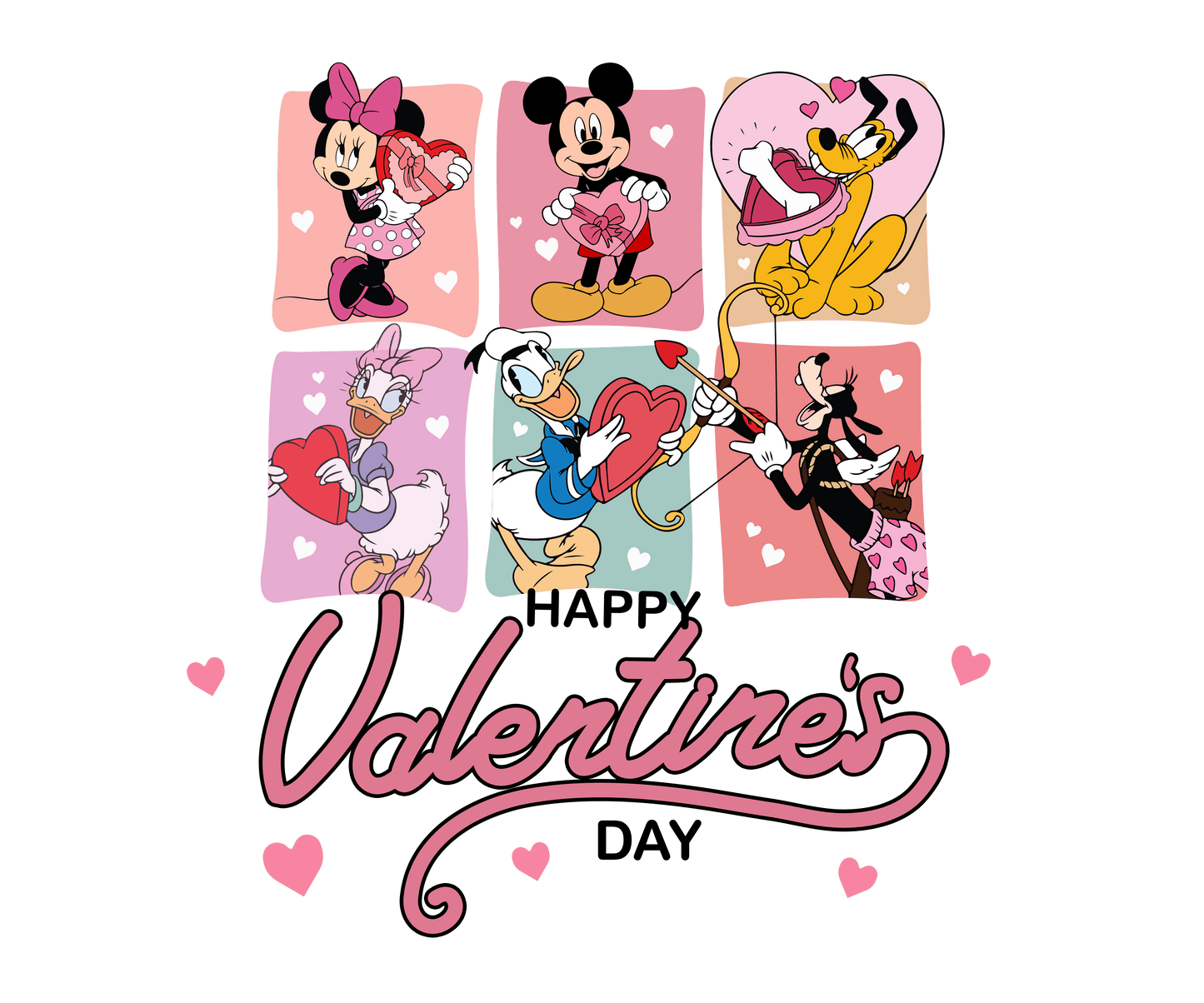 Disney Mickey Mouse Happy Valentine's Day Design - DTF Ready To Press