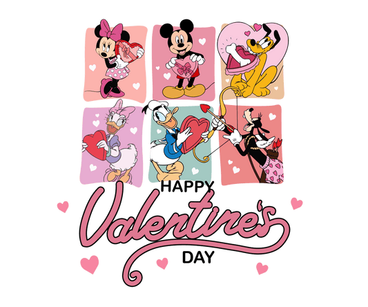 Disney Mickey Mouse Happy Valentine's Day Design - DTF Ready To Press